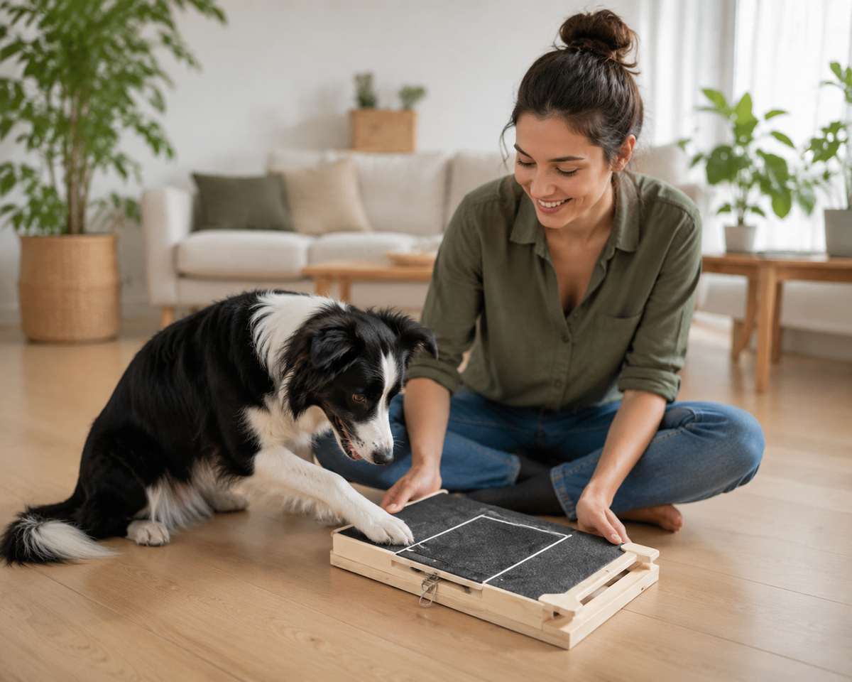 Dog Nail Scratch Board Nail Trim Pad Pull-Out Wooden Pet Scratching Board Toy Built-in Treat Box Dog Sandpaper Board Scratcher