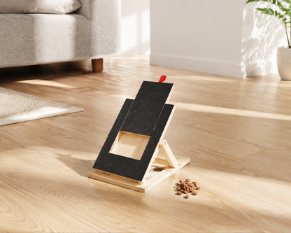Dog Nail Scratch Board Nail Trim Pad Pull-Out Wooden Pet Scratching Board Toy Built-in Treat Box Dog Sandpaper Board Scratcher